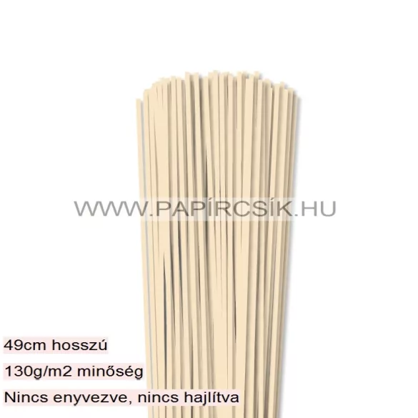 XL balenie - 3mm krémová papierové prúžky na quilling (240 ks, 49 cm)
