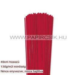   3mm žiarivo červená papierové prúžky na quilling (120 ks, 49 cm)