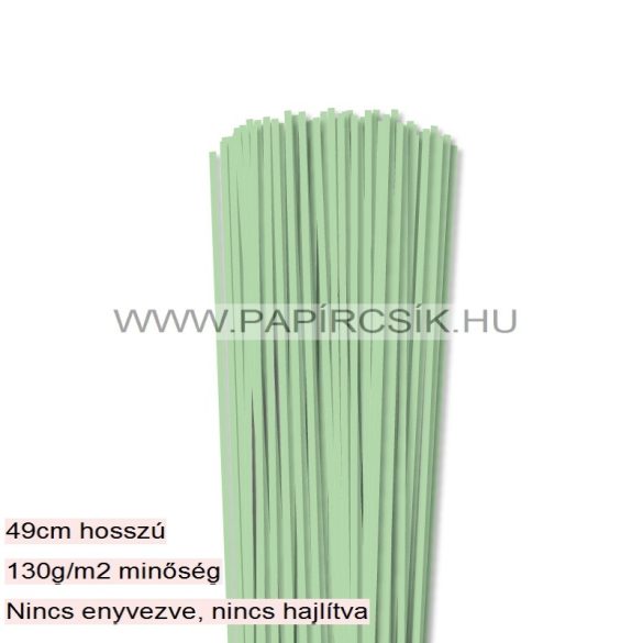 3mm stredne zelená papierové prúžky na quilling (120 ks, 49 cm)