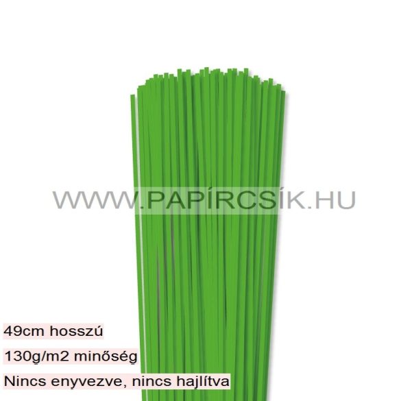 3mm trávovo zelená papierové prúžky na quilling (120 ks, 49 cm)