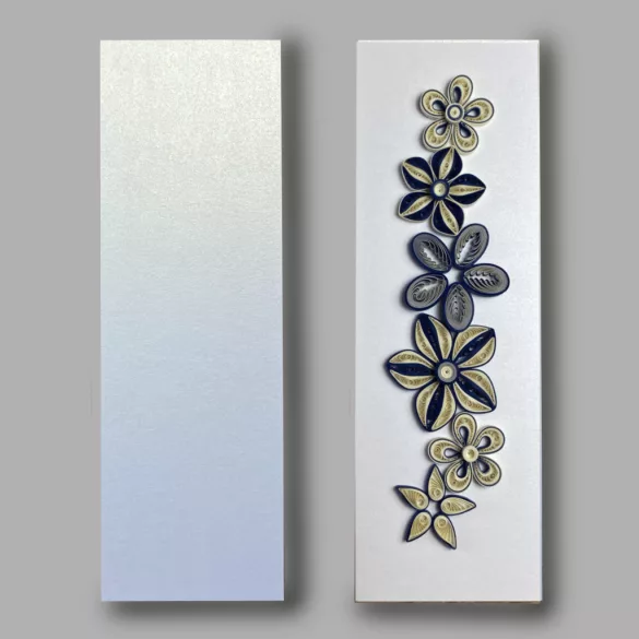 Dekorálható falikép alap, FEHÉR METÁL színben (2 db,  11 cm x 32 cm) 