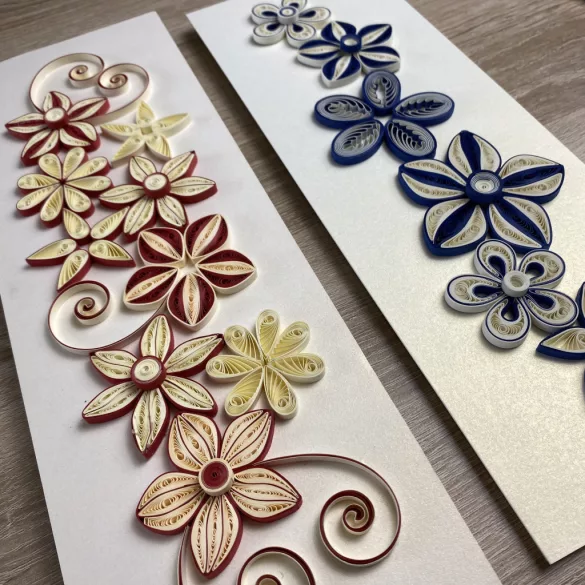 Dekorálható falikép alap, FEHÉR METÁL színben (2 db,  11 cm x 32 cm) 