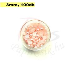 Plastové koráliky polkruh, svetlo ružová (3mm, 100 ks)