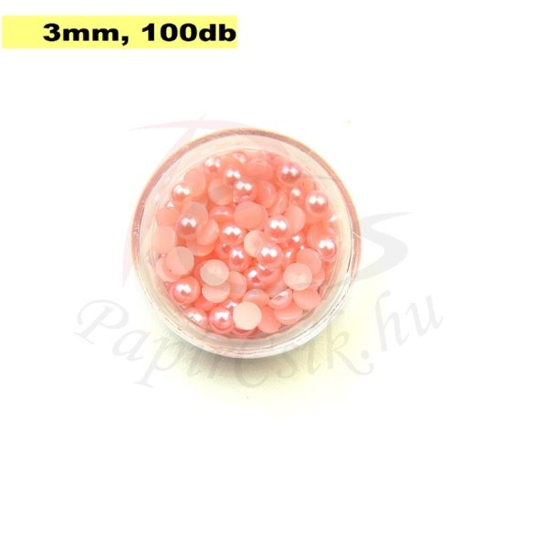 Plastové koráliky polkruh, ružová (3mm, 100 ks)