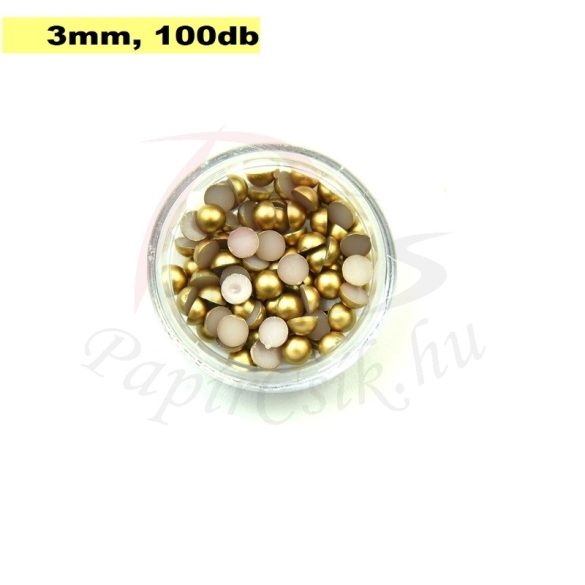 Plastové koráliky polkruh, zlatá (3mm, 100 ks)