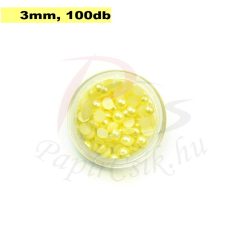 Plastové koráliky polkruh, žltá (3mm, 100 ks)