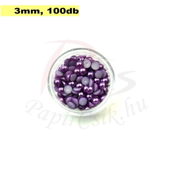 Plastové koráliky polkruh, fialová (3mm, 100 ks)