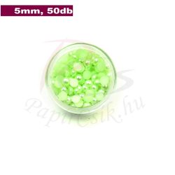 Plastové koráliky polkruh, svetlo zelená (5mm, 50 ks)