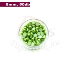 Plastové koráliky polkruh, machovo zelená (5mm, 50 ks)