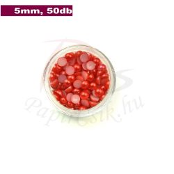 Plastové koráliky polkruh, červená (5mm, 50 ks)