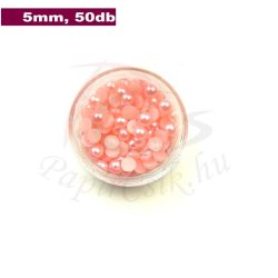 Plastové koráliky polkruh, ružová (5mm, 50 ks)