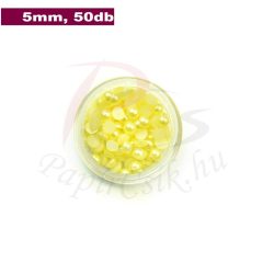 Plastové koráliky polkruh, žltá (5mm, 50 ks)
