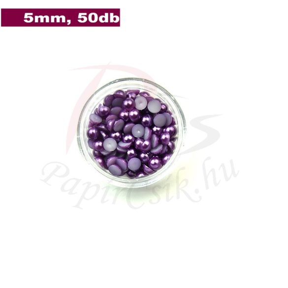 Plastové koráliky polkruh, fialová (5mm, 50 ks)