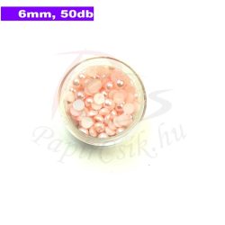 Plastové koráliky polkruh, svetlo ružová (6mm, 50 ks)