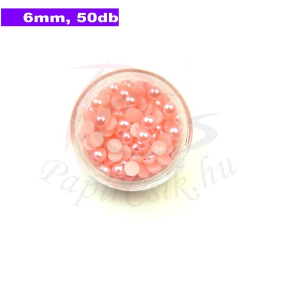 Plastové koráliky polkruh, ružová (6mm, 50 ks)
