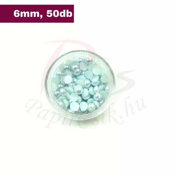 Plastové koráliky polkruh, svetlo modrá (6mm, 50 ks)