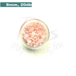 Plastové koráliky polkruh, svetlo ružová (8mm, 20 ks)