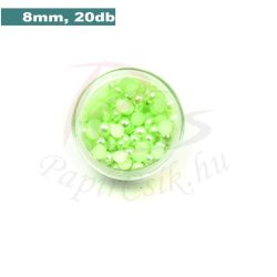 Plastové koráliky polkruh, svetlo zelená (8mm, 20 ks)