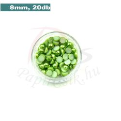 Plastové koráliky polkruh, machovo zelená (8mm, 20 ks)