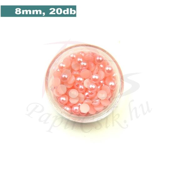 Plastové koráliky polkruh, ružová (8mm, 20 ks)