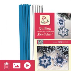   Modro-biela - Quilling vzor (200 prúžkov a popis s obrázkami)