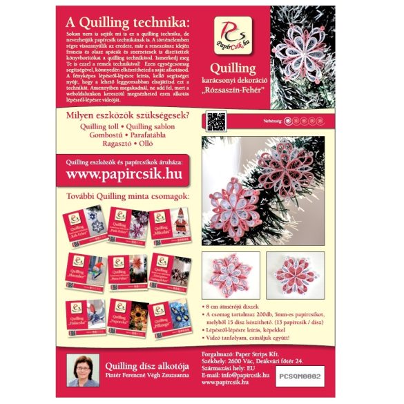 Ružovo-biela - Quilling vzor (200 prúžkov a popis s obrázkami)