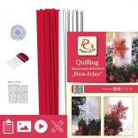 Ružovo-biela - Quilling vzor (200 prúžkov a popis, pomôcky)