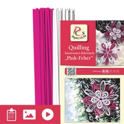   Pink-biela - Quilling vzor (200 prúžkov a popis s obrázkami)