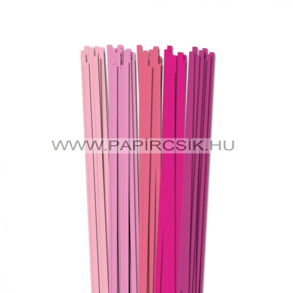 Rózsaszín árnyalatok, 6mm-es quilling papírcsík (5x20, 49cm)